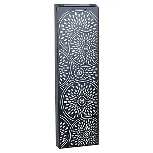 Moroccan Solar Wall Panel - Outdoor Metal Garden Art Decor with Lighting