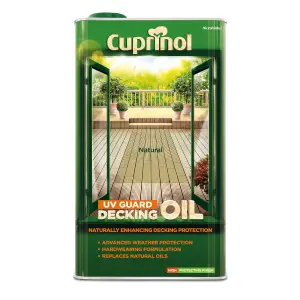 Cuprinol UV guard Natural Matt UV resistant Decking Wood oil, 5L