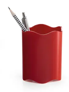 Durable TREND Pen Pot Pencil Holder Desk Tidy Organizer Cup - Red