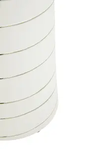 Interiors by Premier Haldis Small White Silver Stripe Ceramic Vase