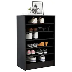 Berkfield Shoe Cabinet Black 60x35x92 cm Engineered Wood