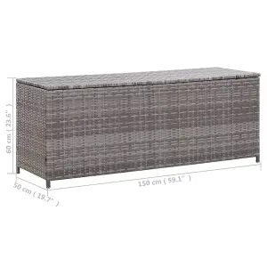 Berkfield Garden Storage Box Grey 150x50x60 cm Poly Rattan