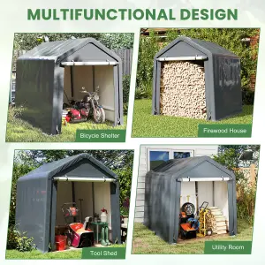 COSTWAY Garden Storage Shelter 240 x 195 cm Outdoor Motorcycle Bike Shed Garage Storage