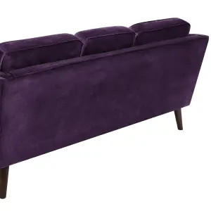 3 Seater Velvet Sofa Purple LOKKA