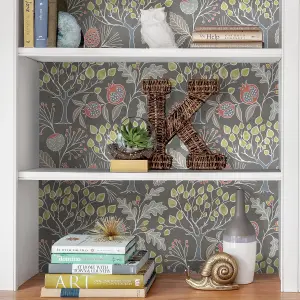 NuWallpaper NU3039 Groovy Garden Peel & Stick Wallpaper, Grey