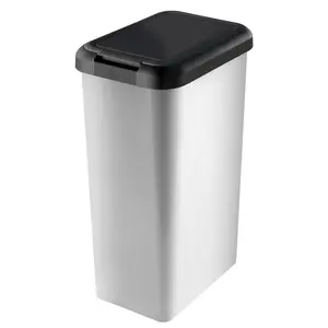 45 Litre Swing & Lift Top Waste Bin Silver