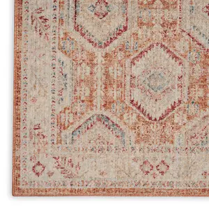 MultiColoured Traditional Bordered Geometric Easy To Clean Rug For Living Room Bedroom & Dining Room-160cm X 234cm