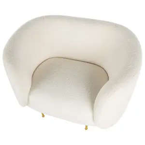 Beliani Glam Armchair LOEN Boucle White