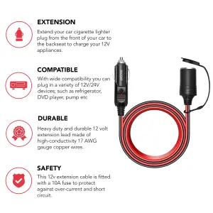 GADLANE 12V Extension Cable 3.6m