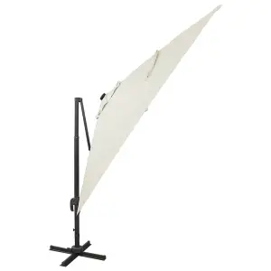 Berkfield Cantilever Umbrella with Pole and LED Lights Sand 300 cm