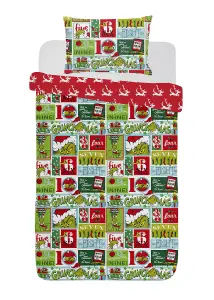 The Grinch 12 Days of Christmas Duvet Cover Set