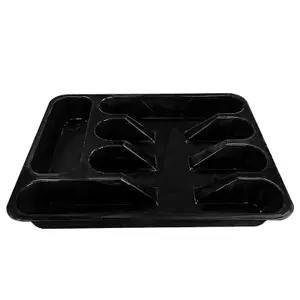 Plastic Cutlery Tray Black 360MM x 260MM