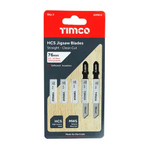 TIMCO Jigsaw Blades Wood Cutting HCS Blades - T119B