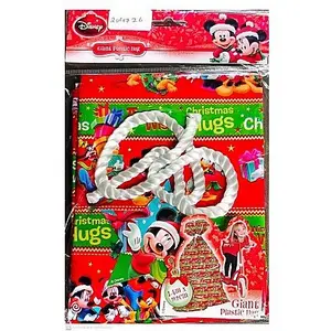 Mickey Mouse & Friends Giant Plastic Christmas Gift Bag Red/Green (One Size)