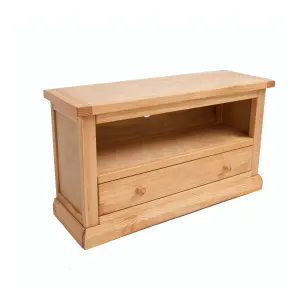 Lucca Waxed 1 Drawer TV Cabinet Wood Knob