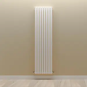 Vertical White Single Oval Panel Radiator (H)1800mm x (W)472mm, 5012 BTU.