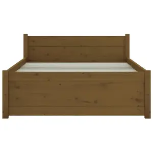 Berkfield Bed Frame Honey Brown Solid Wood 75x190 cm Small Single