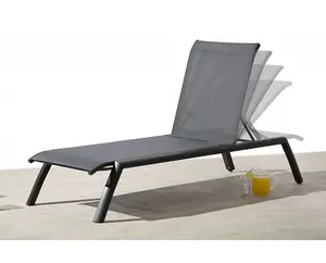 Garden Store Direct Anzio Aluminium Sun Lounger in Anthracite Grey