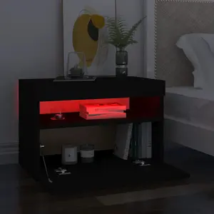 Berkfield TV Cabinets with LED Lights 2 pcs Black 60x35x40 cm