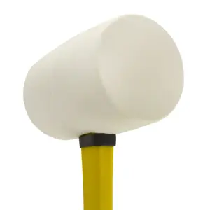 32oz White Rubber Mallet 70% Fibreglass Handle Hammer Non Marking