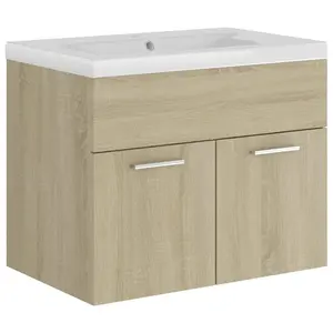 Elizibeth 600mm Wall Hung Single Vanity Unit Sonoma Oak