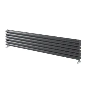 Kensington Grey Double Horizontal Radiator - 350x1800mm