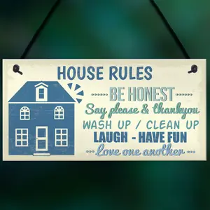 Red Ocean House Rules Cute First Home New House Gifts Home Decor Plaque Kitchen Sign