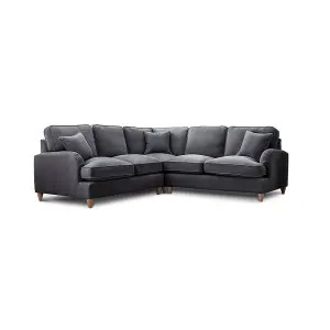 Sofas Express Tenby Charcoal Grey Tailored Pleat Manhattan Sofa 2-Corner