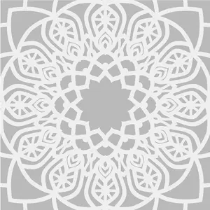 QuoteMyWall Grey Mandala Pattern Tile  Peel & Stick Tile Decals For Kitchen & Bathroom (16 pack)