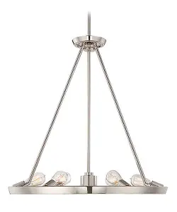 Elstead Theater Row 6 Light Pendant Chandelier Light Imperial Silver, E27