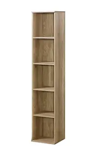 Romero R5 Tall Bookcase - Versatile and Sleek in Oak Canyon, H1750mm W350mm D320mm