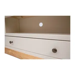 Trevi Off White 1 Drawer TV Cabinet Brass Knob