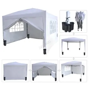 Birchtree Waterproof 3m x 3m Heavy Duty Pop Up Gazebo Marquee Garden Awning Party Tent Canopy 600D Polyester Steel Frame White