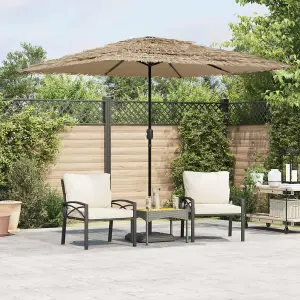 Berkfield Garden Parasol with Steel Pole Brown 248x248x248 cm