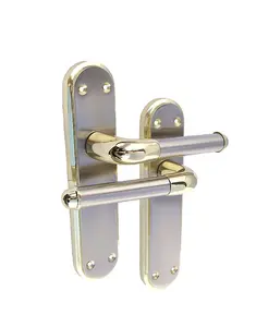 Marina Door Handle Two Tone Latch Lever - Brass and Satin by Betley Butterfly