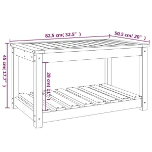 Berkfield Garden Table Grey 82.5x50.5x45 cm Solid Wood Pine