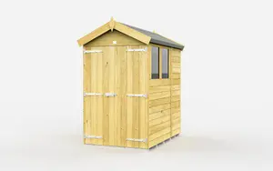 DIY Sheds 4x6 Apex Shed - Double Door With Windows (4ft x6ft) 4 x 6ft