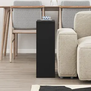 Beeler Modern Slim Compact Side Table Black