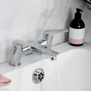 Bristan Vector Chrome effect Deck-mounted Manual Bath Filler Tap