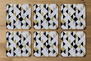 Gold & Black Geometric Triangles (Coaster) / Default Title