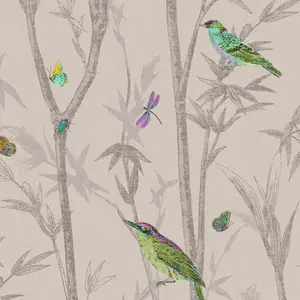 Next Chinoiserie bird trail Natural Smooth Wallpaper