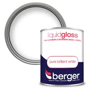 Berger Liquid Gloss Paint Pure Brilliant White - 750ml