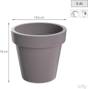 Plant Pot Classic Matt Flower Indoor Garden Patio Planter Balcony M L XL Grey 3.4 Litres