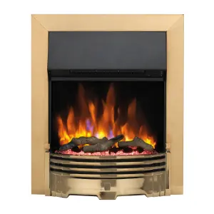 Dimplex Optiflame 2kW Brass effect Electric Fire (H)550mm (W)403mm (D)90mm