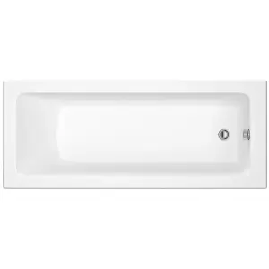 SunDaze 1800 x 800mm Gloss White Acrylic Rectangular Straight Bath Single Ended