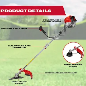 Excel 52cc Petrol Grass Trimmer & Brush Cutter 2 in1 Multi Garden Tool