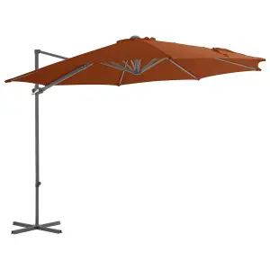 Berkfield Cantilever Umbrella with Steel Pole Terracotta 300 cm