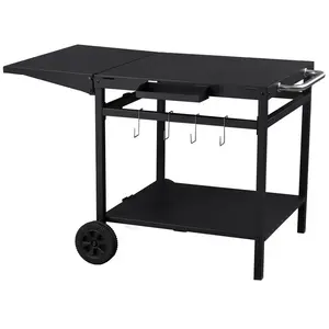 Kris 110 cm Outdoor BBQ and Pizza Oven Worktable Patio Bar Grill Cart