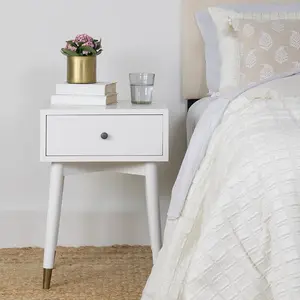 1 Drawer Bedside Table White