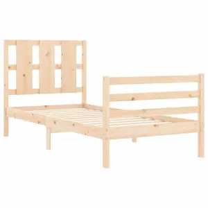 Berkfield Bed Frame with Headboard 90x200 cm Solid Wood